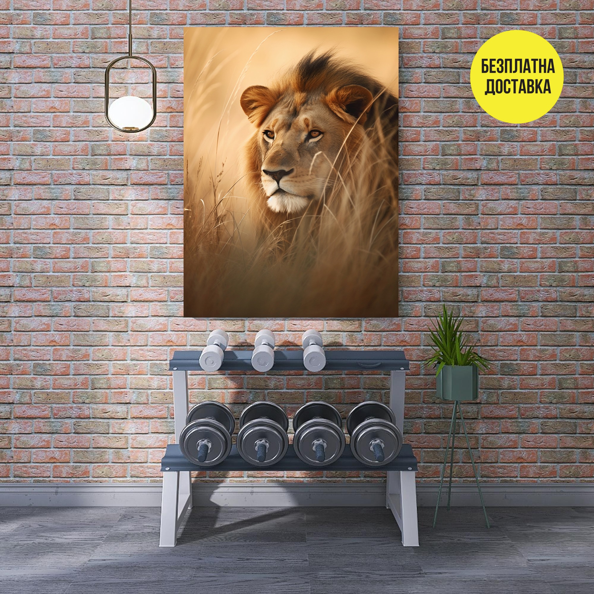 Картина-Лъв в саваната 0502