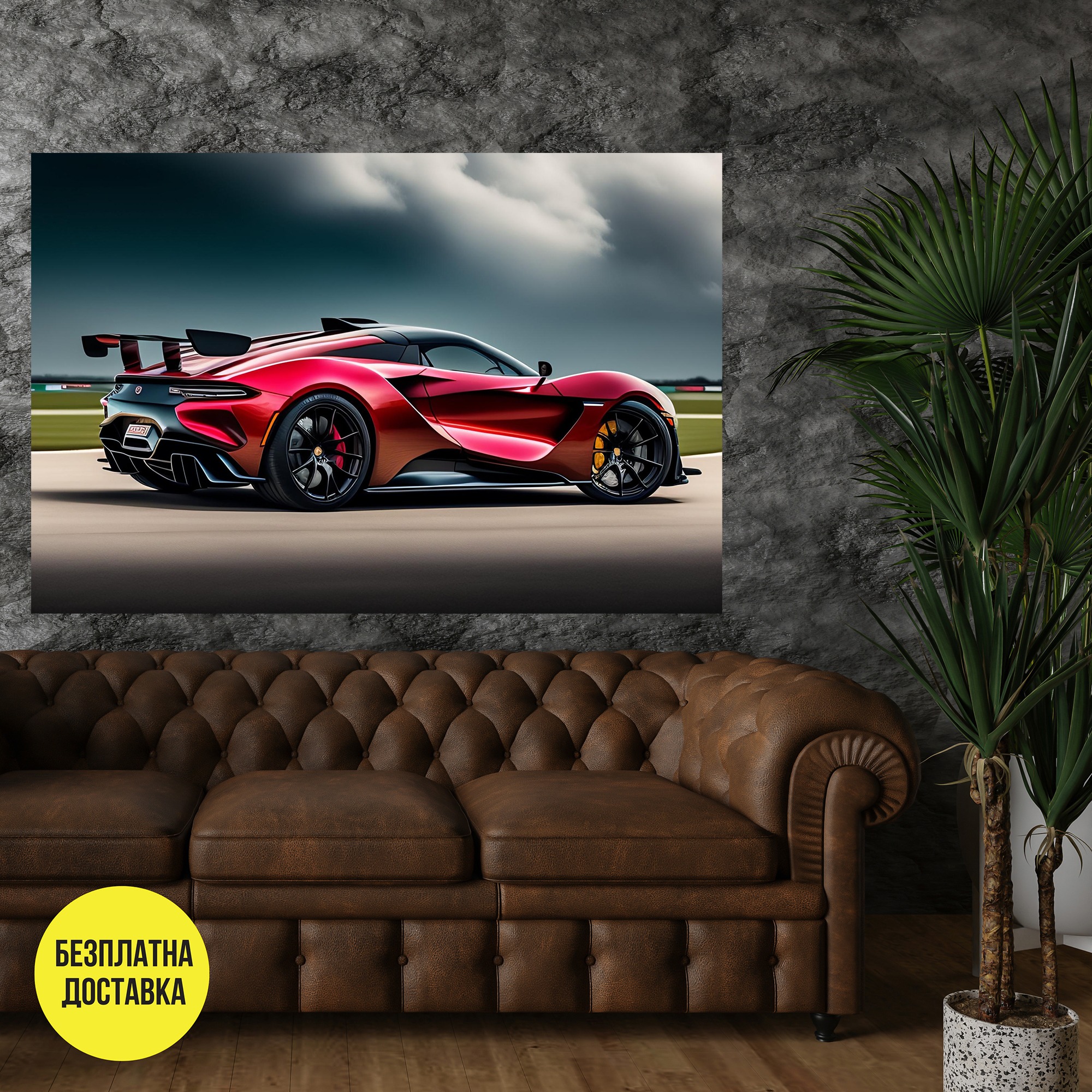 Картина-Супер кола в черно и червено 2119