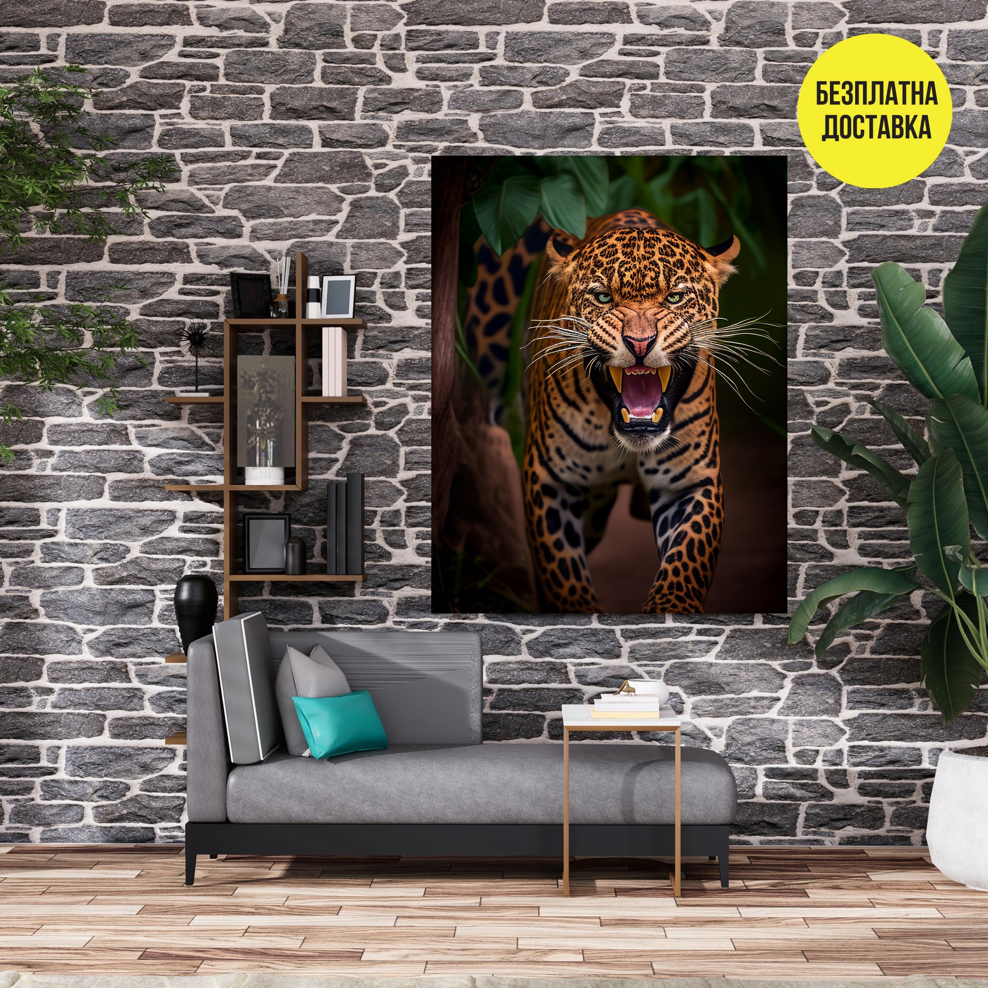 Картина-Ягуар в джунглата 0504