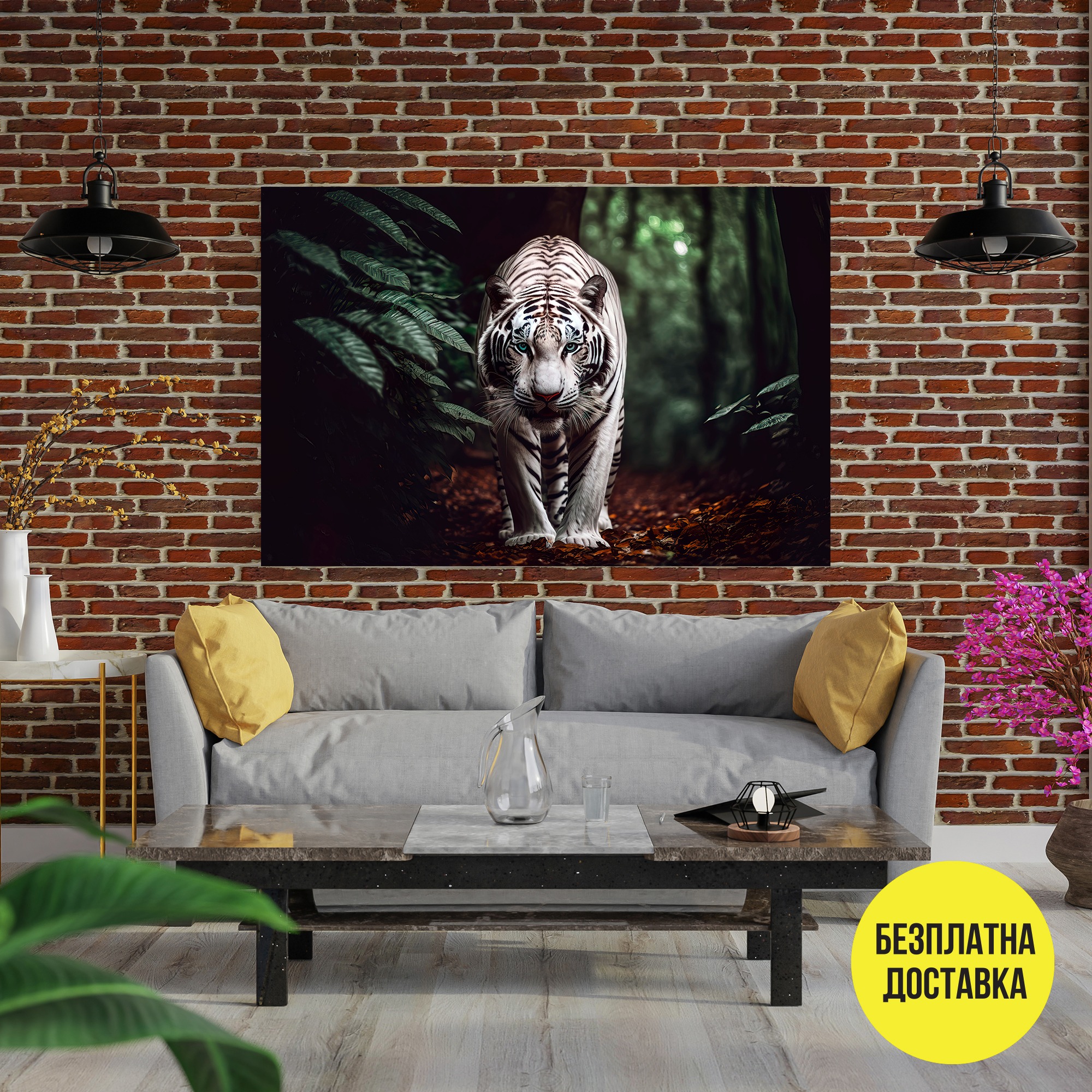Картина-Бял тигър в джунгла 0509