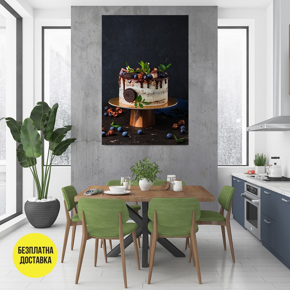 Картина-Торта с бисквити и боровинки 0910