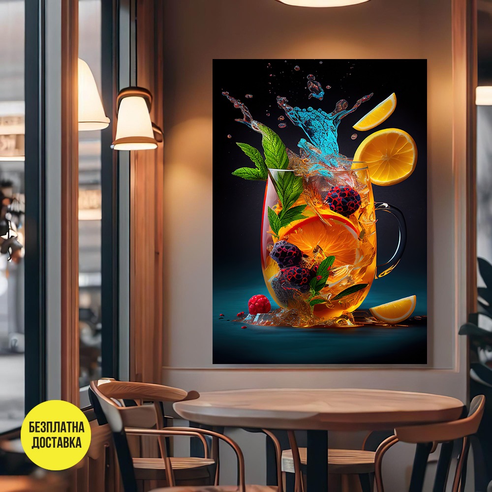 Картина-Чаша студен чай с плодове 0914