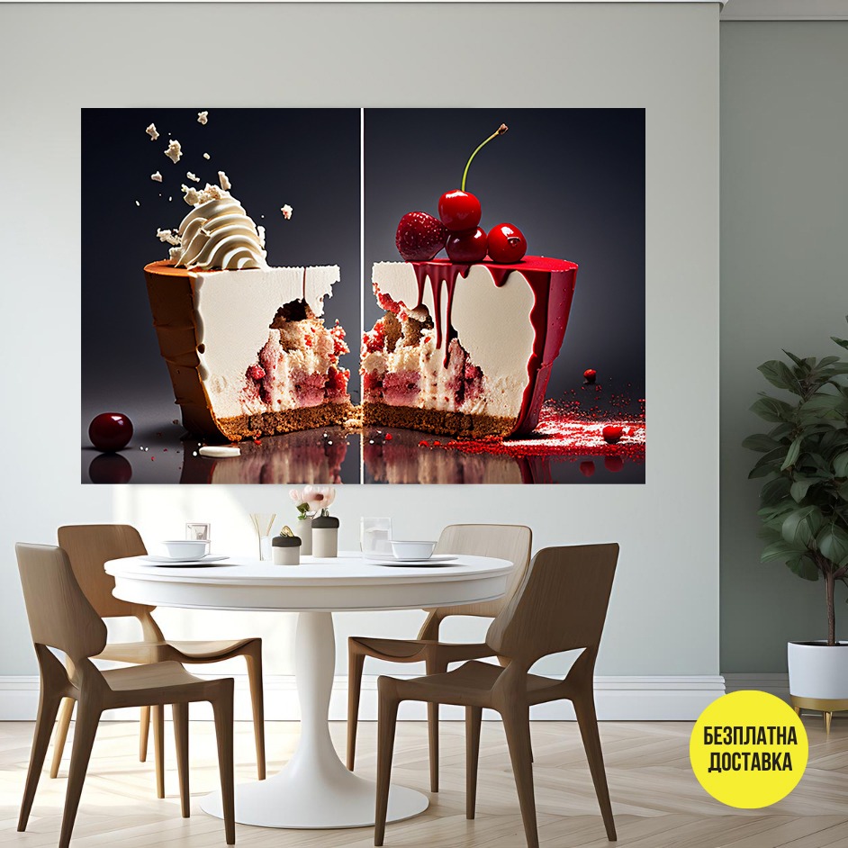 Картина-Деконструиран чийзкейк с ягоди и череши 0909