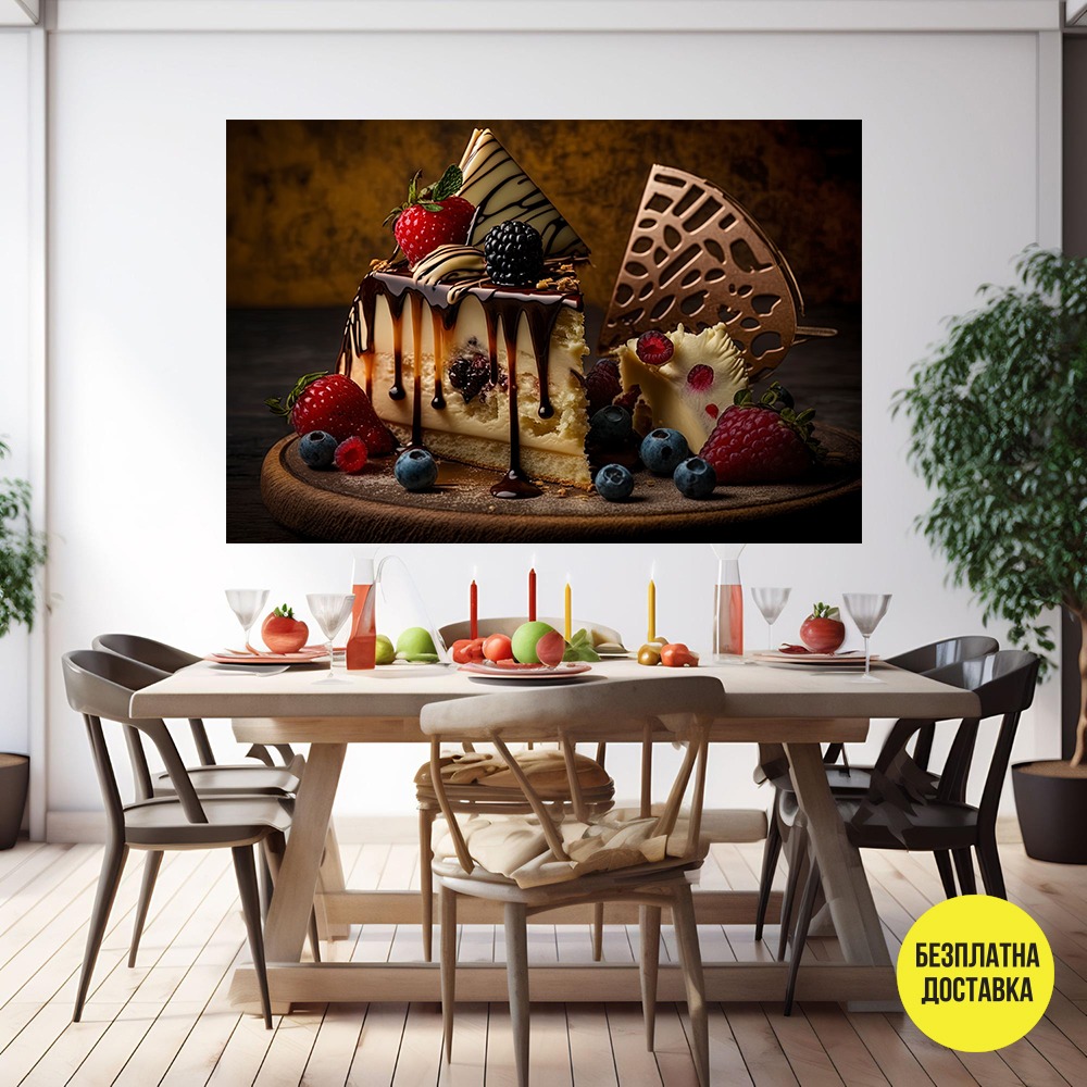 Картина-Чийзкейк с карамел и плодове 0925
