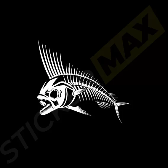 риба скелет, стикери за кола, риболовни стикери