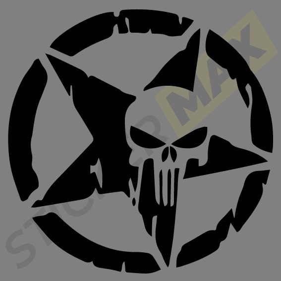 стикер череп офроуд