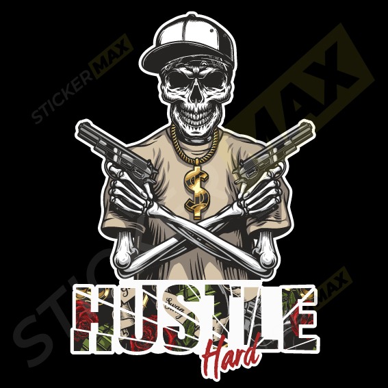 Стикер - Hustle Hard 6002